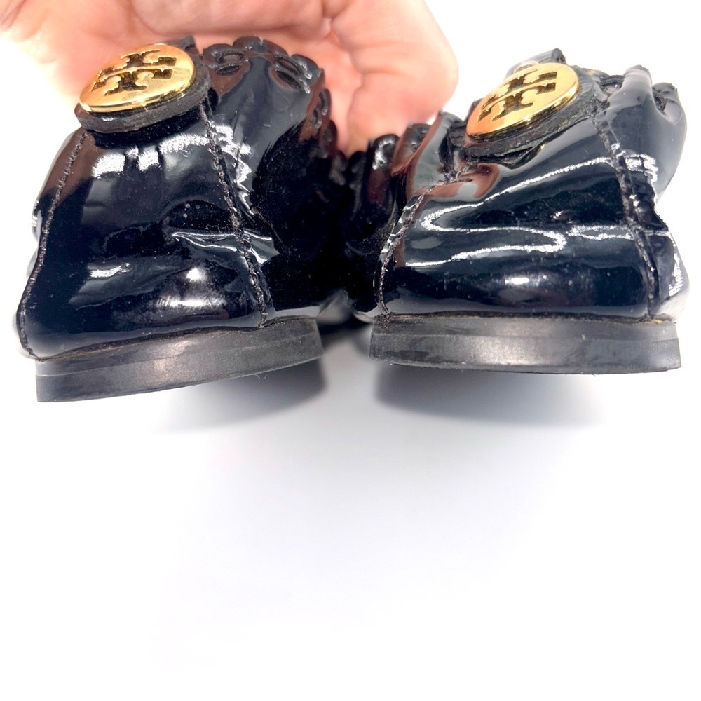 Tory Burch Black Ballerina Flats with Gold Accents - Picture 10 of 11